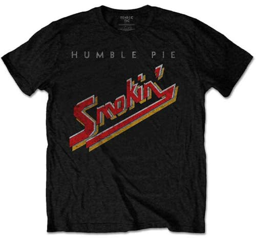Humble Pie T Shirt Smokin Vintage Band Logo Official Mens Black L