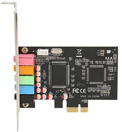 PCIE 5.1 Soundkarte, Mehrkanal Soundchip Unterstützt 6 Kanal Surround Sound, 24 Bit 48 kHz PC Interne Soundkarte, mit PCI Express Anschluss, Geeignet für Große 3D Spiele Im Heimkino, Musik Hören