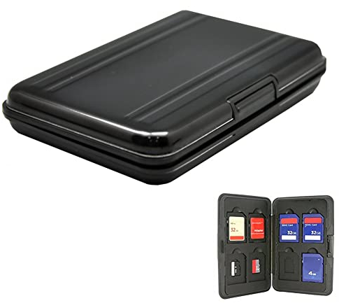 Speicherkarte Aufbewahrungsbox,Speicherkarten Hard Protector Case Professional Wasserdicht Anti-Shock Compact Kamera Karte Hard Aufbewahrungsbox für 8 SD SDHC SDXC Karten (schwarz)