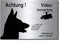 Schäferhund-Videoüberwachung-Hund-Schild-Hundeschild-150 x 100 x 3 mm-Aluminium Edelstahloptik-Hunde-Tierschild-Warnschild-Hinweisschild (silber 1905-116 ohne Löcher)