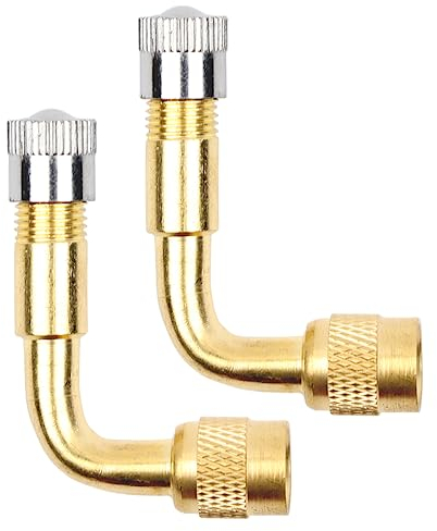 AMZSKU Estensione valvola in rame, adattatore per valvola angolare, prolunga valvola pneumatica, valvola angolare per auto, moto, bicicletta, scooter (90°)