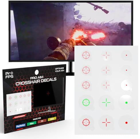 ProFPS Fastscope Crosshair Decals: Pack de 15 Pegatinas de Mira para Monitor - Quick Scope & Aimbot para Gaming - Ideal para Accesorios PS5, Mando PS5, Playstation 5, PS4 y Mando Playstation 4.