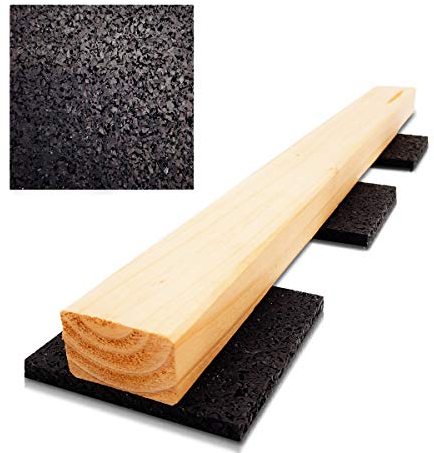 My Plast Gummigranulat Terrassenpads [90x90x6 mm -325 Stück] Gummi Bautenschutzmatte für Deck, Veranda, Terrasse, Patio - Rutschfest, wasserdicht, wetterfest, Abstandshalter für Holzböden
