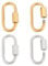 UNICRAFTALE 4Pcs Stainless Steel Screw Locking Carabiner - 2 Colors Golden Oval Keychain Connector Metal Lock Clasps Hook Pendants for DIY Necklaces Bracelet Jewelry Making