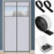 Isolant Thermique Isolation Porte Avec Magnétique, Rideau Thermique Isolant Anti Froid Porte,Oxford Imperméable Coupe-Vent Rideau en Coton, avec Clear Windows,porte de montage 100 x 200cm Gris
