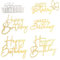 Dimeho 6 Pack Glitter Happy Birthday Cake Topper Golden Cake Top Decoration Acrylic Caketopper Sticks Decor Banner Sign For Party Anniversary Supplies