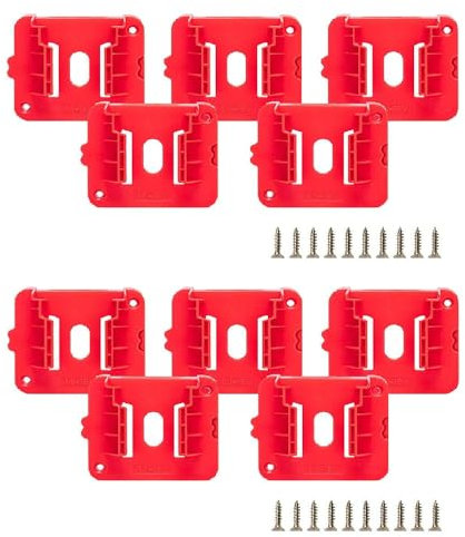 10PCS Battery Holder Storage Rack for Milwaukee 14.4V 18V Li-ion Battery Mounts Dock Holder Wall for Workbench Display Shelf