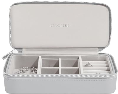 Stackers Pebble grey Large & Petite Travel Jewellery Box