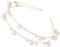 scicent Braut Haarschmuck Zwei Reihen Goldener Dünner Stirnband mit Perle Haarreif Hochzeit Braut Haarband Mode Elegante Kopfschmuck für Damen Mädchen - 23615