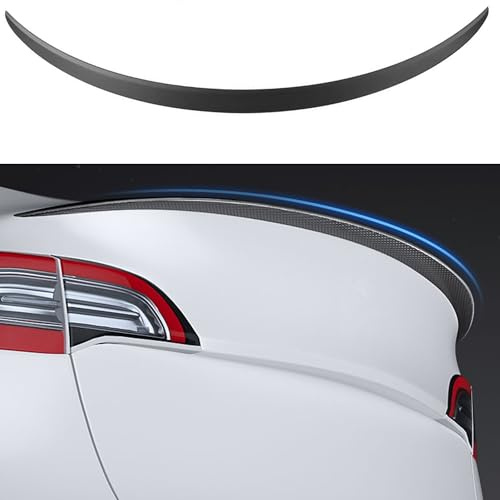 Ywooon Real Carbon Spoiler für Model 3 Highland 2024-2026,Real Matte Carbon | Spoiler Wing Performance für Tesla, Heckklappe Heckdeckel ABS Zubehör, Performance Heckspoiler, Sportliche Fahrzeugoptik