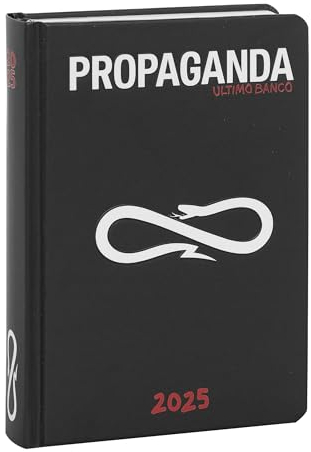 Propaganda - Schülerkalender 2024-2025, offizielles Propaganda-Tagebuch, 16 Monate, ideal für die Mittel- und Oberschule, mit 480 Seiten und personalisierten Aufklebern, Format 12 x 16,5 cm, Schwarz