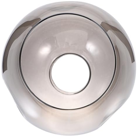 Ovaler Glas Lampenschirm Ersatzabdeckung für Pendelleuchten Feier | Rauchgrau, Strukturierte Oberfläche, 47mm Öffnung, Abnehmbar, für E26 E27 Leuchtmittel, Büroflur