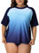 Generic Rash Guard Swimsuits for Plus Size Women Floral Print Rash Guard High Stretch Rash Vest Gradient Navy 3X