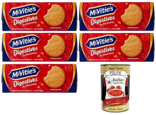 Italian Gourmet Mc-Vitie's Italian Gourmet Digestive The Original Biscotti | Ricetta classica, knusprig und malzig, perfetti con tè, caffè o als Vorrat, Gesamtnettogewicht 2 kg + Kostenlos Polpa 400g