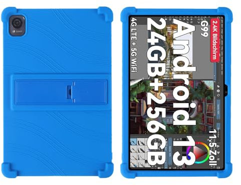 FKQLH Custodia per Blackview Mega 1, Silicone Morbido Skin Leggero Custodia Protettiva per Bambini Supporto Cover per Blackview Mega 1 Tablet 11,5 Pollici, Blu Scuro