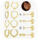 JeweBella 8 Paar Ohrringe Silber für Damen Mädchen 14K Vergoldet Ohrringe Set Zirkonia Medizinische Ohrstecker Chirurgenstahl Helix Ohrringe Creolen Gold Piercing Ohr Ohrringe für Mehrere Piercings