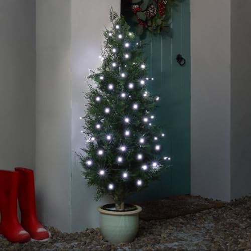 Festive Lights - Christmas 39.9m Multi Function 400 LED Clear White Fairy String Lights - Battery Operated Indoor Outdoor Home Garden Tree Seasonal Lighting Decoration - with 6 Hour Timer