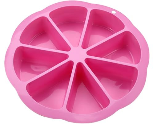 Jackanna Dreieck backform silikon Groß 8 Hohlräume kastenform kuchen Form Kuchen Scheibe Pizza Scheibe Form brotformen zum backen DIY Backen Werkzeuge (rosa)