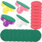 Parliky 1 Set Eishockey Pucks & Pusher Zubehör Für Air Hockey Tisch Runde Mini Eishockey Pucks Und Pusher Für Tischspiele Perfekt Für Spannende Eishockey Matches Zuhause