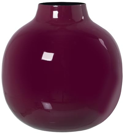 JARRÓN METAL ESMALTADO ROSA OSCURO_°21X21CM