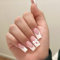 French False Nails - 24Pcs Square Press On Nails With White Bow - 12 Sizes Full Cover Acrylic Tips and Glue Stick for Women