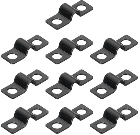 QUARKZMAN 100Pcs Morsetto a U a Forma di Tubo 3/16 Pollice 5mm Nero | Morsetto a 2 Fori a U Pesante Staffa Connettore, per Cavi di Condotti Filo