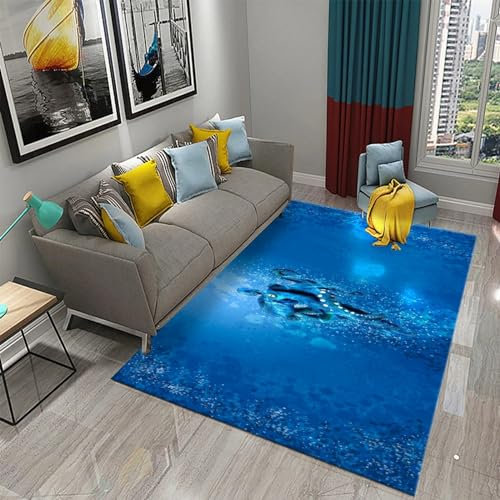 Kinder-Spielteppich, 200 x 300 cm, rutschfest, waschbar, für Jungen-Schlafzimmer, langlebig, 3D-Tier-Krake, perfekt für Spielzimmer, Kinderzimmer, Dekoration