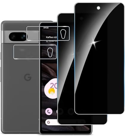 LYPHPE [2+2 Pièces] Anti-Espion Verre Trempé pour Google Pixel 6, 3 Pièces Protection Écran et 2 Pièces Caméra Arrière Protecteur,9H Dureté Film Protecteur Vitre, Sans Bulles,Anti-rayures