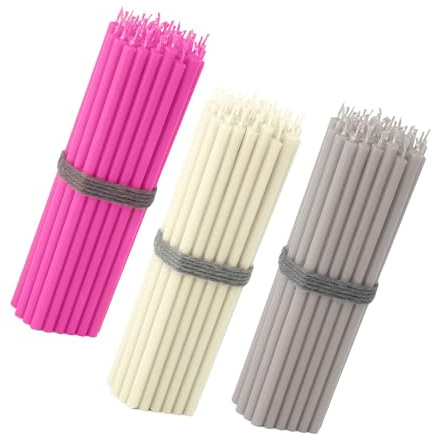 NKlaus Kerzenhalter für Kerzen Paraffinwachs, Rosa; Creme, 16 cm, 150 Stück | Höhe: 160 mm; 160 mm; B0CYCHHLXZ; candlecorner