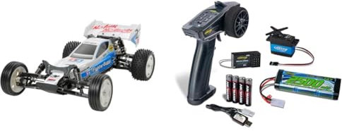 TAMIYA 58587 1:10 Neo Fighter Buggy DT-03 Bausatz Bundle Komplettset - Ferngesteuertes Auto, Fahrzeug, Modellbau, Zusammenbauen, Hobby, RC Bausatz