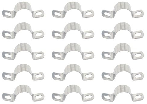 ONLISUM Pipe Strap Clamps,Ø 2 Inch U Brackets Metal,Heavy Duty 304 Stainless Conduit Clips for Pipes and Cables | Ø 25 mm | 15 Pcs