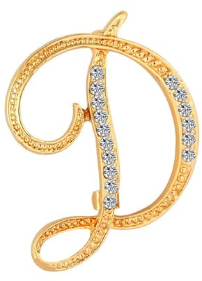 Buchstaben Brosche für Damen, modisch, 26 Buchstaben A–Z, Gold/Silber, für Herren, Damen, Alphabet-Brosche