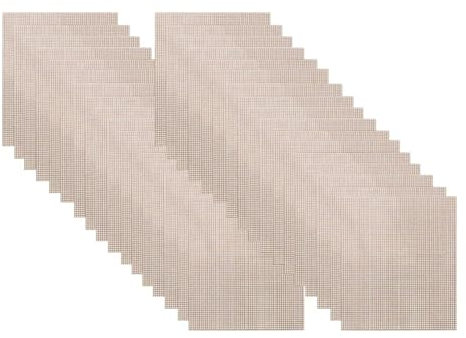 Grillroste Barbecue-Grillgitter 50 Stück Antihaft-BBQ-Grillgitter, hochtemperaturbeständiges Grillgitter, Grillgitter, wiederverwendbar, leicht zu reinigen, Kochpads, Backen, Grillwerkzeug(Brown-30PCS
