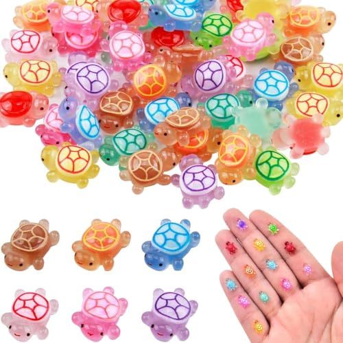 Mini Schildkröten, 100 Stück Tiny Resin Animals Niedlich Mini Harz Figuren, Interessant Kleine Schildkröten Figuren für DIY Kunsthandwerk, Puppenhaus Garten, Miniatur Landschafts Dekoration