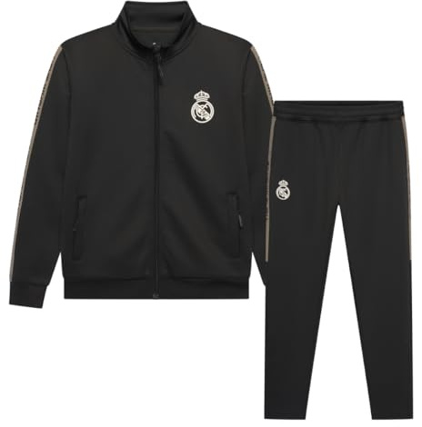 Real Madrid Survêtement d'entraînement pour Homme 25/26 - Noir - Tailles S à XXL - Survêtement de Football - Produit Officiel