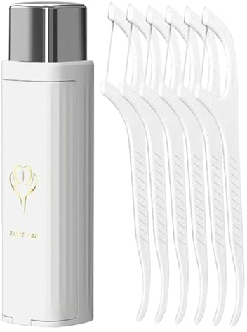 Zahnseide-Picker-Halter, tragbar, nachfüllbar, automatisch, kompakt, für Badezimmer, Alltag, Zuhause, Büro, Fitnessstudio, Geldbörse, Tasche, Camping, Urlaub, Party, Restaurant