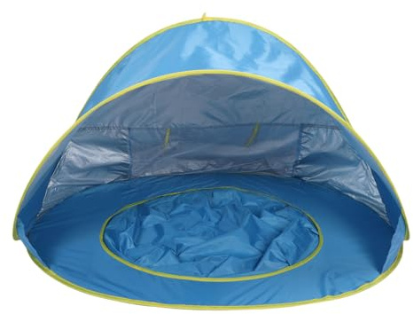 Lazmin112 Tente de Plage Pop-Up, Résistante au Soleil, au Vent, Portable, pour bébé, avec Piscine, Cadre Stable pour la Randonnée (Blue)