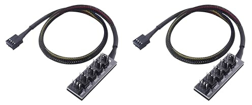 Cable Matters PC Case PWM Fan Hub, PC Fan Hub, 1-to-5 Way PWM Splitter with 40cm Cable (Pack of 2)