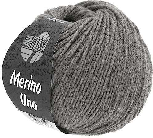 LANA GROSSA Merino Uno | Klassische Merinowolle mit Superwash-Ausrüstung | Handstrickgarn aus 100% Schurwolle (Merino) | 50g Wolle zum Stricken & Häkeln | 125m Garn FB10