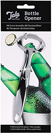 Tala Barware Traditional Bottle Opener, made with Brushed Steel for a Professional look, perfect for beer bottle and traditional fizzy bottles