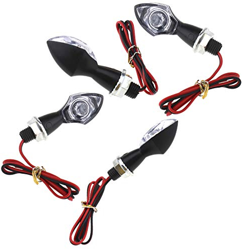 Motorrad Mini Blinker Blinkleuchte Anzeige Indikatoren E-Prüfzeichen 12V LED 2 Paar Set