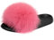 AONEGOLD Scarpe Donna Ciabatte Pelliccia Slippers Sandali con Punta Aperta Pantofole Pelose Diapositive Fluffy Infradito (Rosa,38/39 EU)