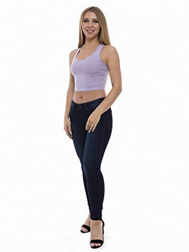 ABAKUHAUS Crop Top para Dama Deportivo Sin Mangas, XL, Lila