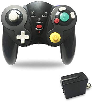 AudeRhine Manette de Jeu sans Fil Bluetooth 2,4 G, Manette de Jeu Classique NGC avec Turbo E Clear Shock, Compatible avec Console Nintendo Wii Switch Gamecube