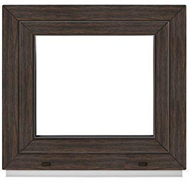 Komforta Fenster Dark Oak Außen/Innen - Alle Größen Kellerfenster Kunststoff BxH 600 x 1000 mm - Garagenfenster Fenster PVC 60 x 100 cm 2-Fach Verglasung-Din Links-Dreh Kipp Kunststofffenster