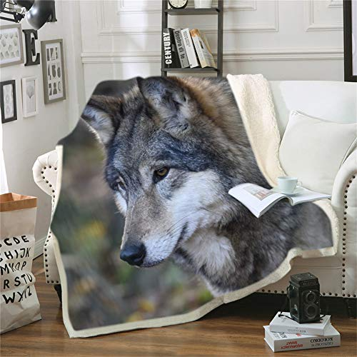 Ouduo Kuscheldecke Flanell Mikrofaser, Fleecedecke Super Weich Dicke Wohnzimmerdecke Tagesdecke Sofadecke Decke für Couch und Bett TV-Decke Reise Camping (Grauer Wolf,70x100cm)