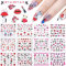 12 Sheets Nail Stickers, Kalolary Water Transfer Nail Art Sticker Decals Lips Women Girl Colorful Slider for Dating Decor Manicure Nail Art Decorations
