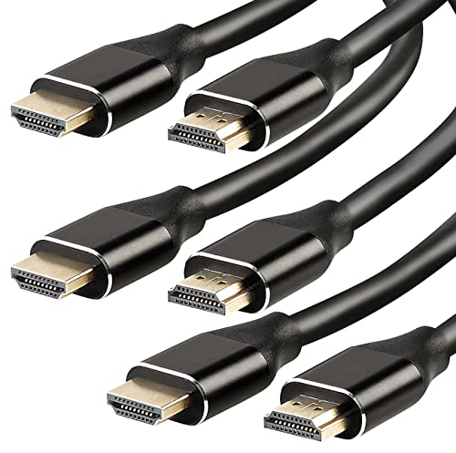 auvisio HDMI Anschlüsse: 3er-Set High-Speed-HDMI-2.1-Kabel, 8K, 3D, HDR, eARC, 48 Gbit/s, 3 m (Netzwerk-fähiges Kabel, für Ultra HDTV, Sat)