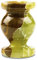 Diveevo Kerzenhalter aus Onyx - Höhe 5 cm Ø 7 mm I Hochwertiger Kerzenhalter aus natürlichem Onyx Naturstein I Kerzenständer mit einzigartigem Muster I Ideal für dünne Kerzen mit Ø 5-9 mm