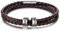 kaululu Herren Personalisierte Braun Lederarmbänder mit 1-5 Beads Familie Paar Namen mit Gravur Herren Armbänder für Männer Frauen BFF Personalisierte Geschenke für Geburtstag (2 Ring)